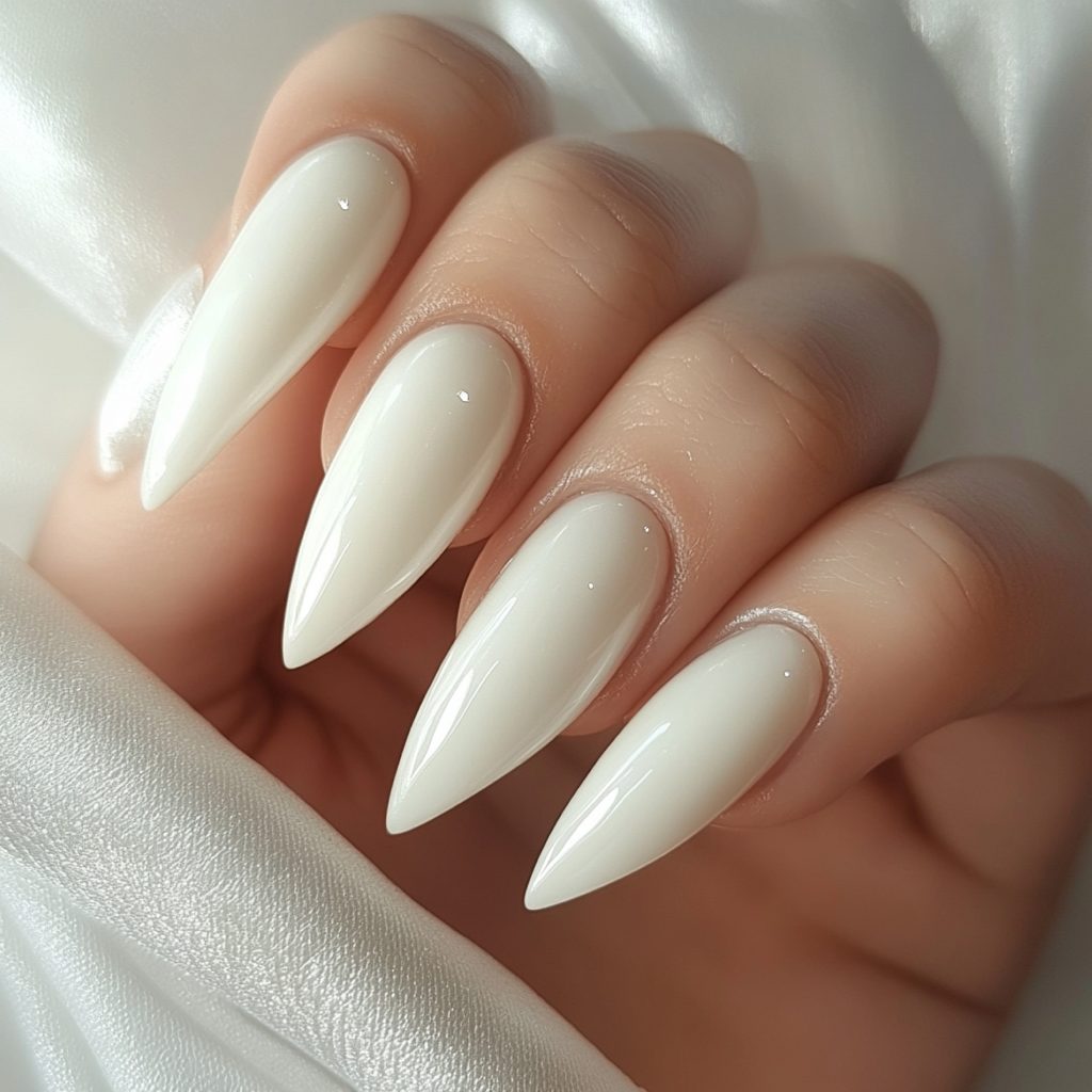 elegant milky nail art